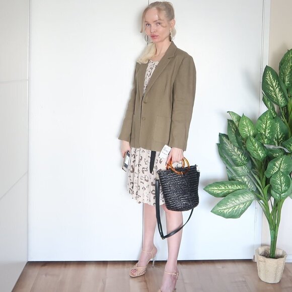 Beyond Vintage Single-breasted Linen Blend Blazer - Picture 6 of 15